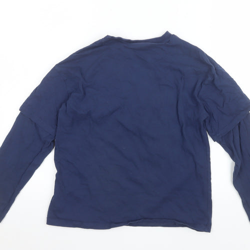 Marks and Spencer Boys Blue Minecraft Creeper Long Sleeve T-Shirt 10-11 Years