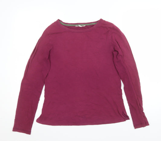 White Stuff Women’s Purple Long Sleeve Cotton T-Shirt UK 12