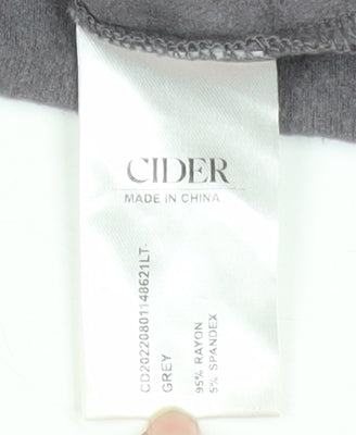 Cider Womens Grey Roll Neck Long Sleeve Slim Fit Jersey Top Size S