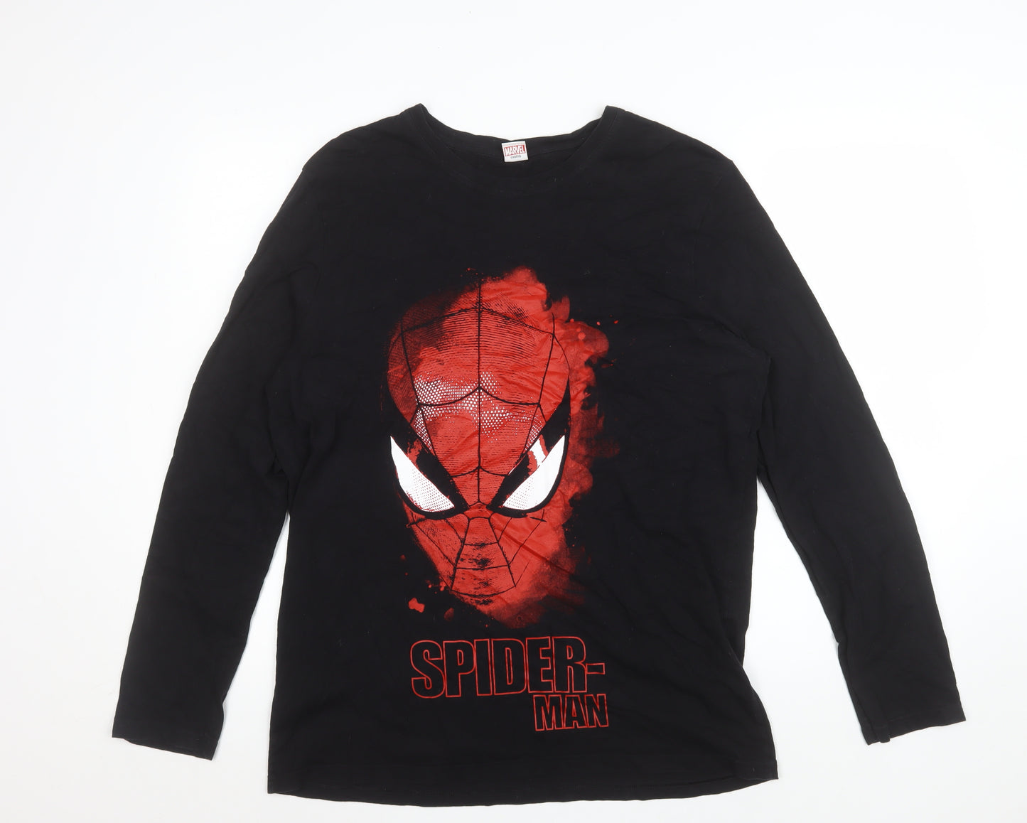 Marvel Spider-Man Black Long Sleeve Pyjama Top Mens Size L