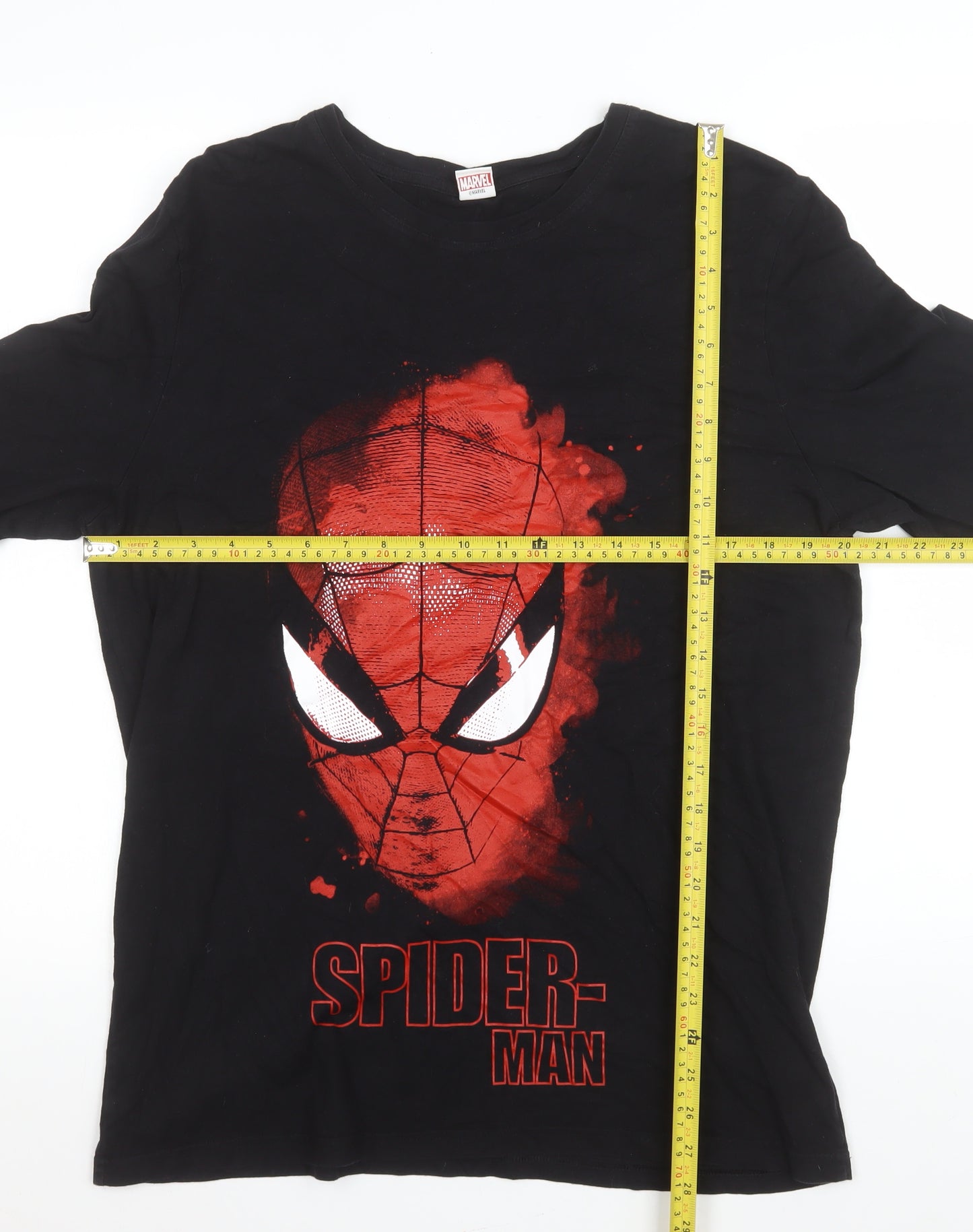 Marvel Spider-Man Black Long Sleeve Pyjama Top Mens Size L