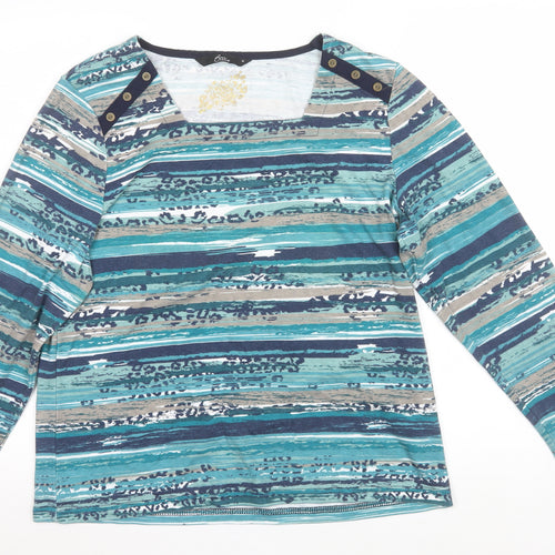 BM Casual Women's Multicoloured Stripe Long Sleeve Jersey T-Shirt Size M