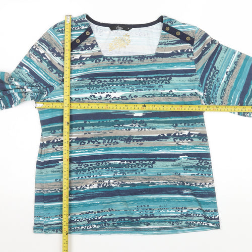 BM Casual Women's Multicoloured Stripe Long Sleeve Jersey T-Shirt Size M