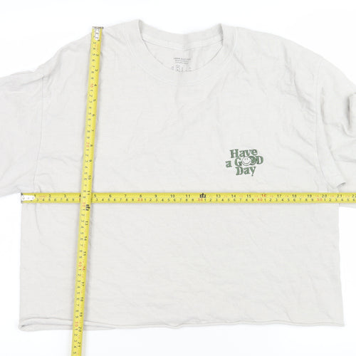 Urban Outfitters Womens White Cropped Long Sleeve T-Shirt Size S