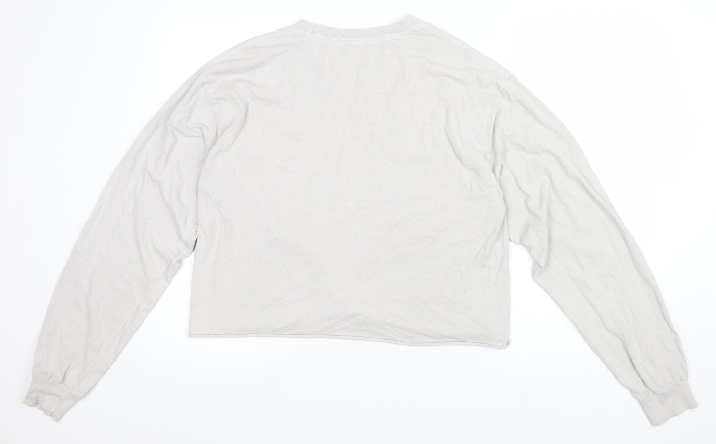 Urban Outfitters Womens White Cropped Long Sleeve T-Shirt Size S