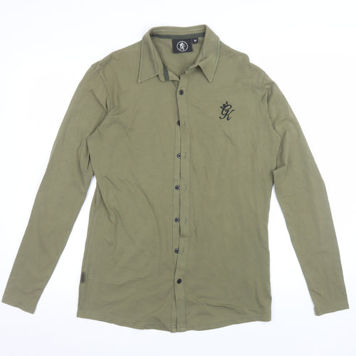 Gym King Men's Khaki Long Sleeve Pyjama Top Cotton Blend Size M
