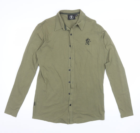 Gym King Men's Khaki Long Sleeve Pyjama Top Cotton Blend Size M