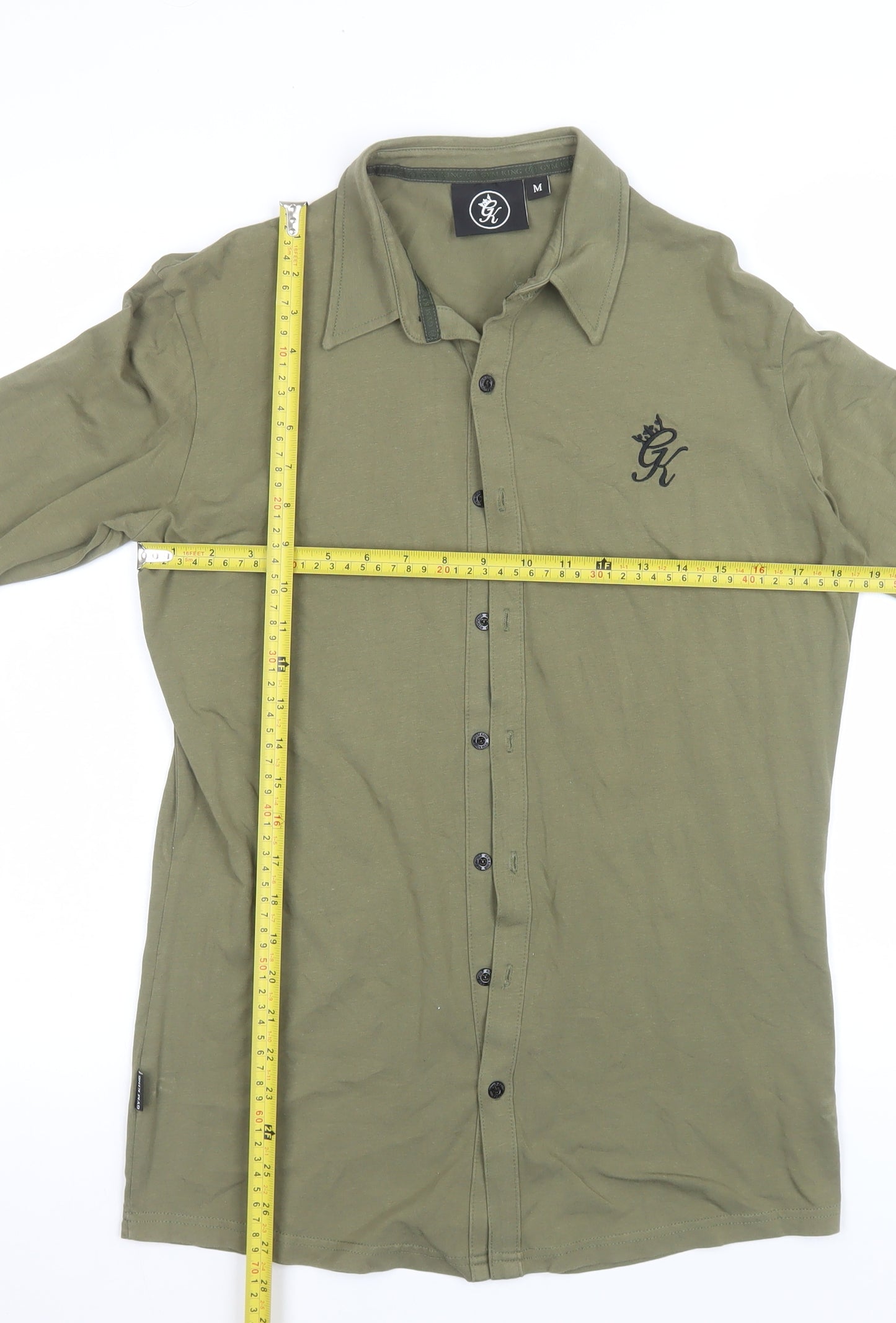 Gym King Men's Khaki Long Sleeve Pyjama Top Cotton Blend Size M