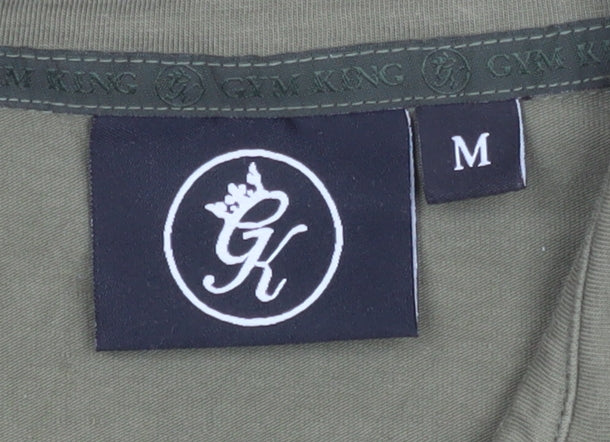 Gym King Men's Khaki Long Sleeve Pyjama Top Cotton Blend Size M