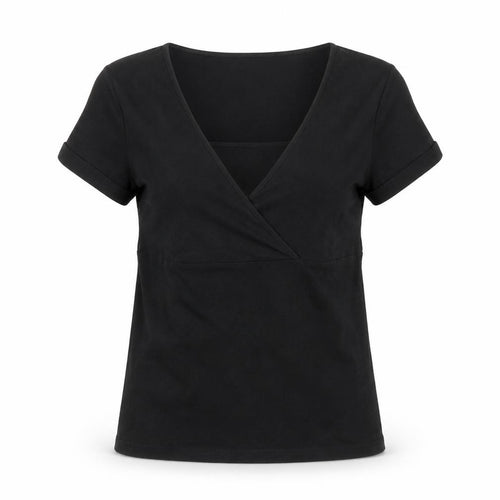 SHEIN Women's Black Size 8 Slim Fit V-Neck Wrap T-Shirt