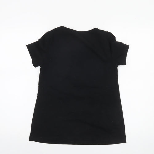 SHEIN Women's Black Size 8 Slim Fit V-Neck Wrap T-Shirt