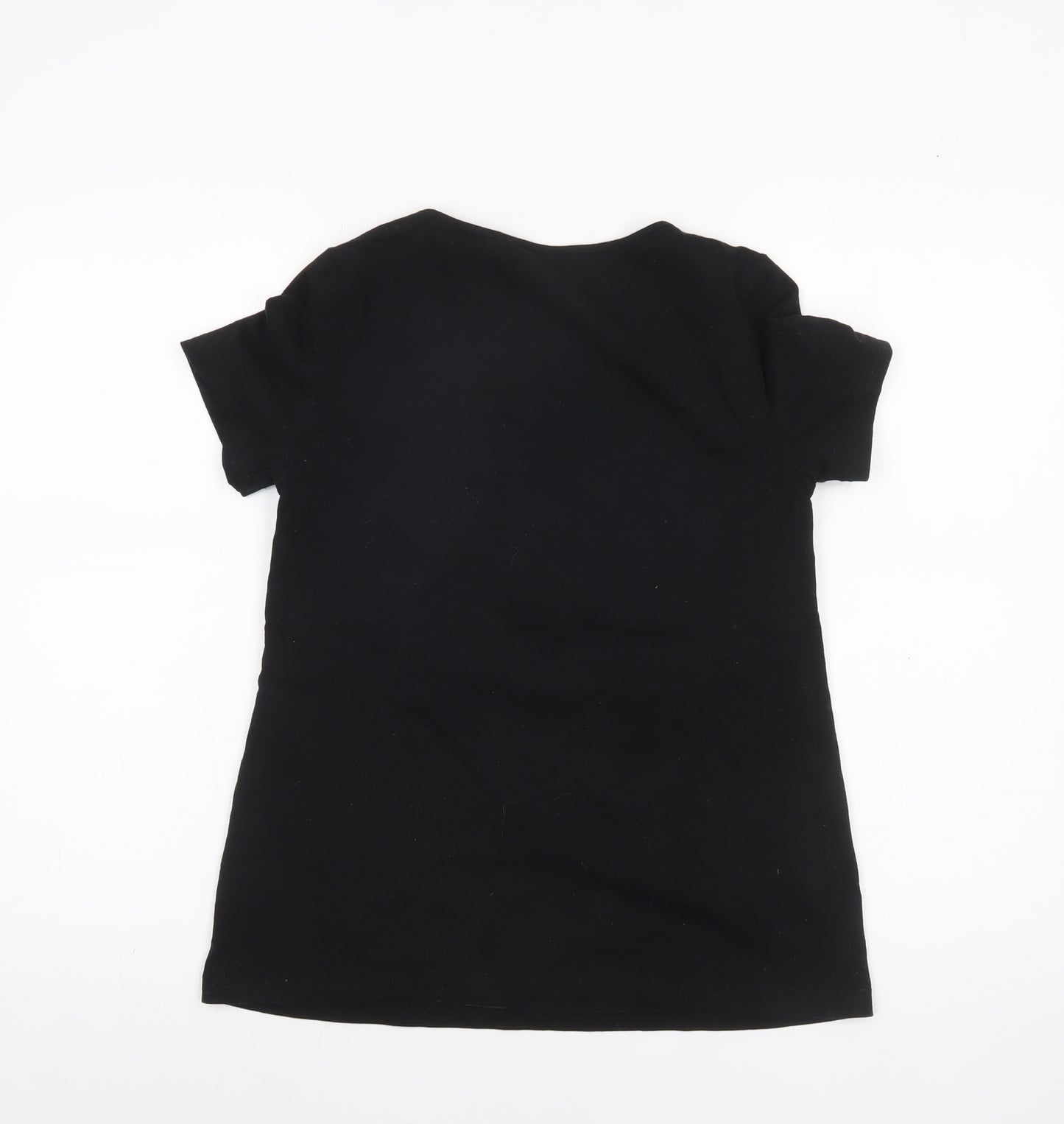 SHEIN Women's Black Size 8 Slim Fit V-Neck Wrap T-Shirt