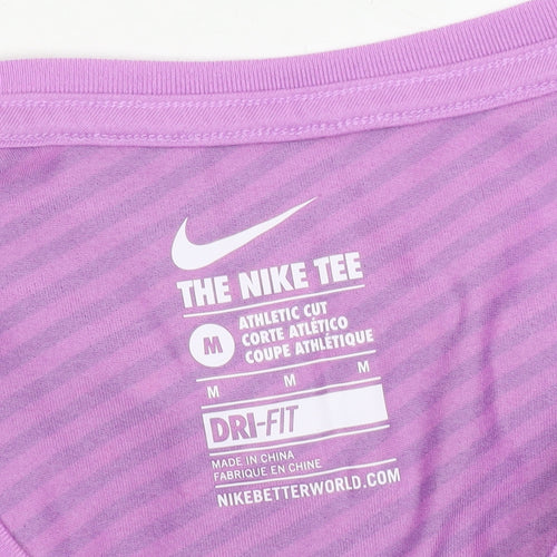 Nike Womens Purple Dri-FIT Athletic T-Shirt M Short Sleeve Top