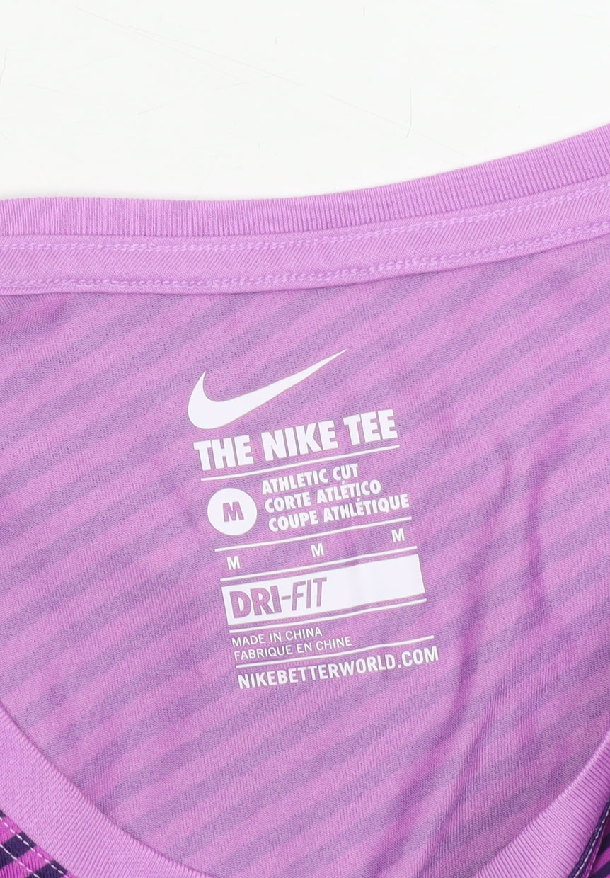 Nike Womens Purple Dri-FIT Athletic T-Shirt M Short Sleeve Top