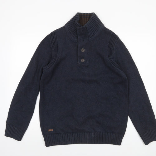 Designers at Debenhams Men's Blue Cotton Henley Jumper Medium