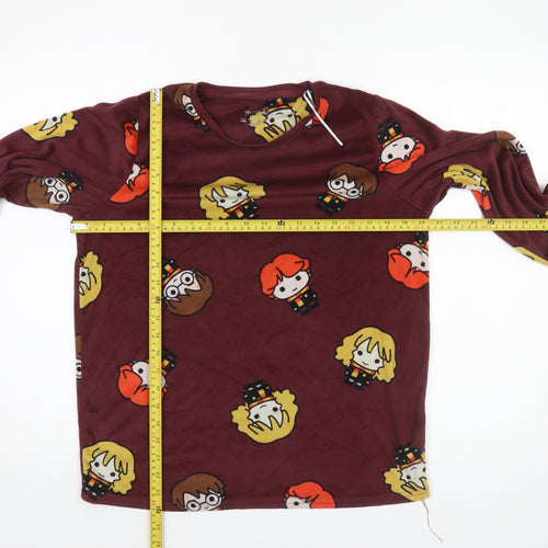 Harry Potter Women's Maroon Fleece Pyjama Top Size 10-12