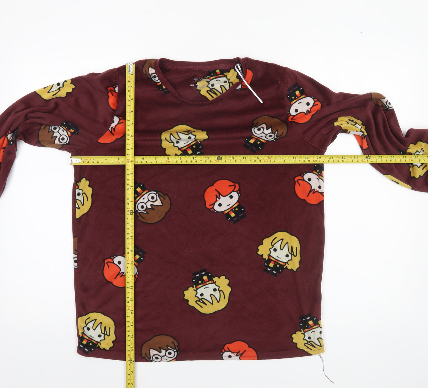 Harry Potter Women's Maroon Fleece Pyjama Top Size 10-12