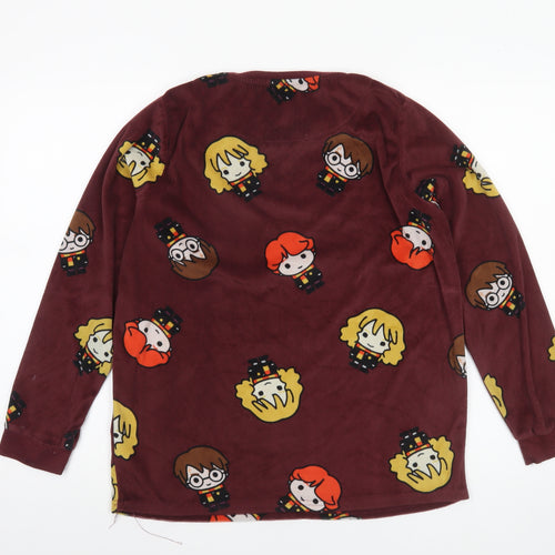 Harry Potter Women's Maroon Fleece Pyjama Top Size 10-12