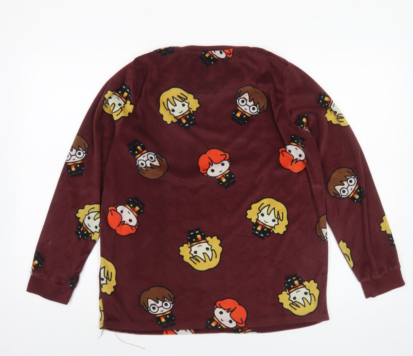 Harry Potter Women's Maroon Fleece Pyjama Top Size 10-12
