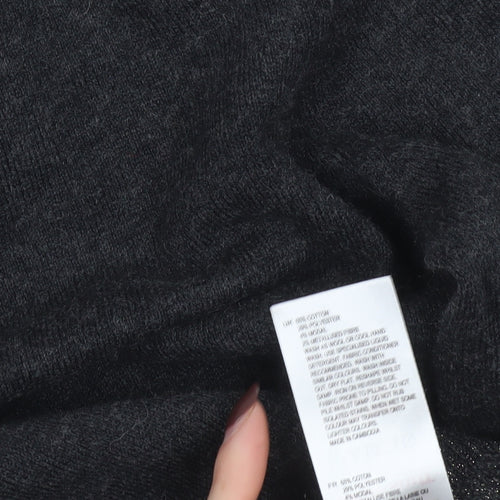 White Stuff Womens Black Cotton Blend Crew Neck Jumper Size 14