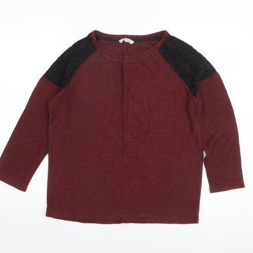 Peacocks Womens Red 3/4 Sleeve Knit Top Size 10