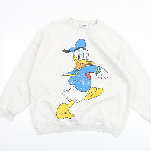 Disney Mickey & Friends Women Grey Donald Duck Sweatshirt Size Small