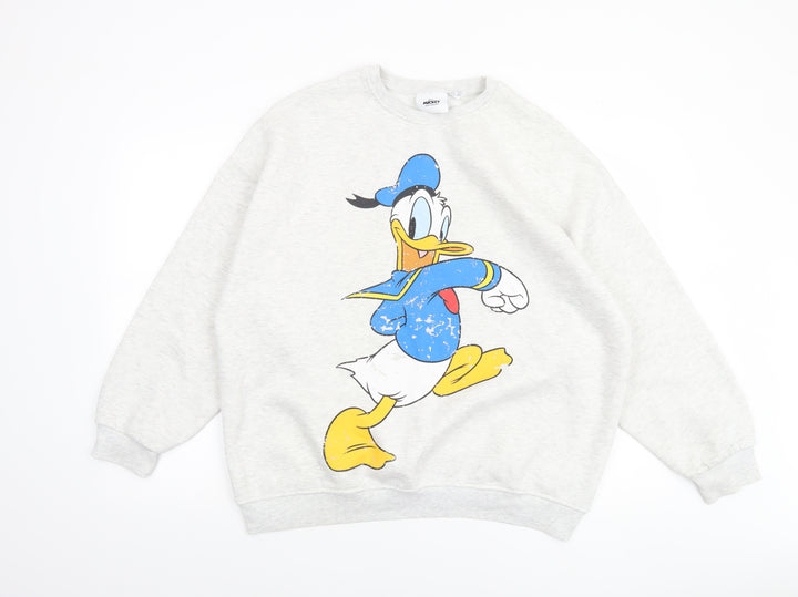Disney Mickey & Friends Women Grey Donald Duck Sweatshirt Size Small