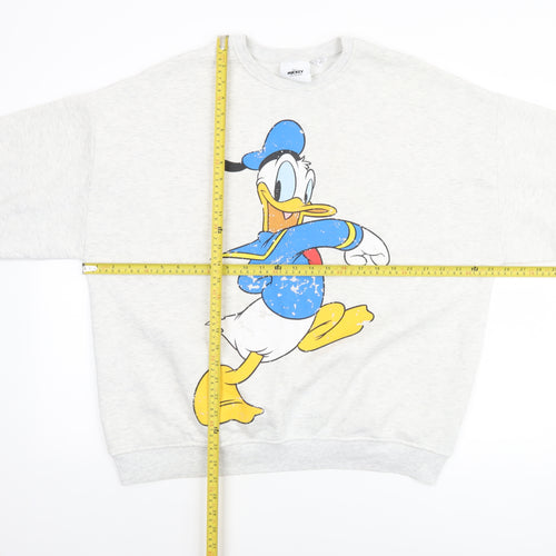 Disney Mickey & Friends Women Grey Donald Duck Sweatshirt Size Small