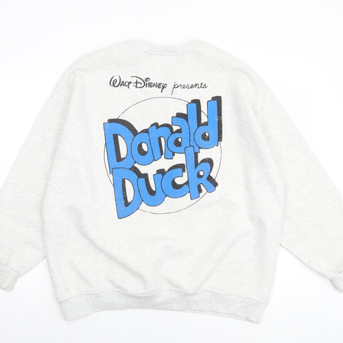 Disney Mickey & Friends Women Grey Donald Duck Sweatshirt Size Small