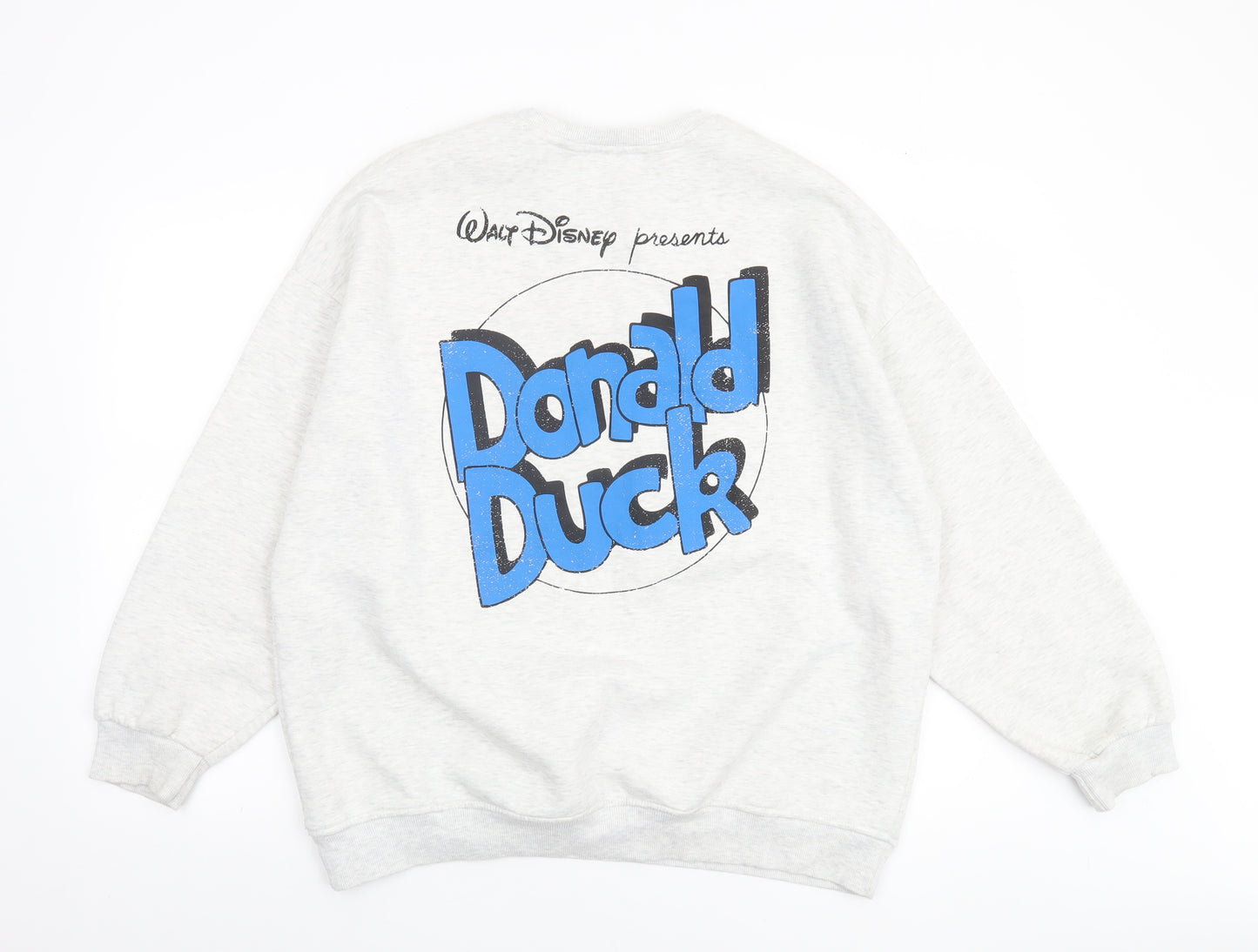 Disney Mickey & Friends Women Grey Donald Duck Sweatshirt Size Small