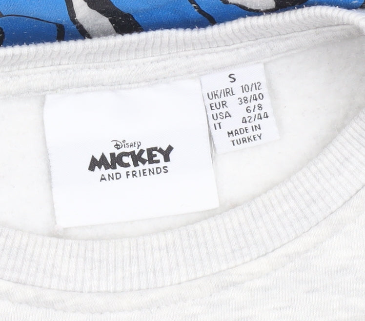 Disney Mickey & Friends Women Grey Donald Duck Sweatshirt Size Small