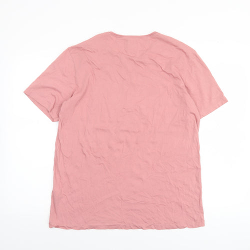 Zara Women Pink Cotton Basic Crew Neck T-Shirt Size 14
