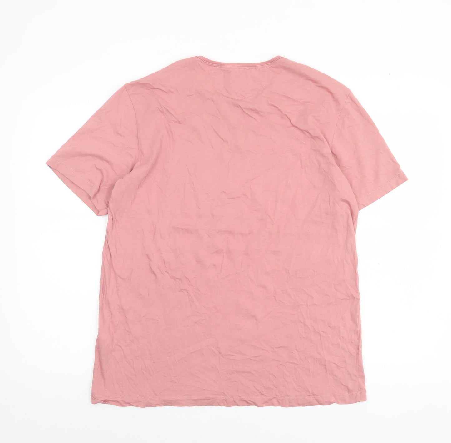 Zara Women Pink Cotton Basic Crew Neck T-Shirt Size 14