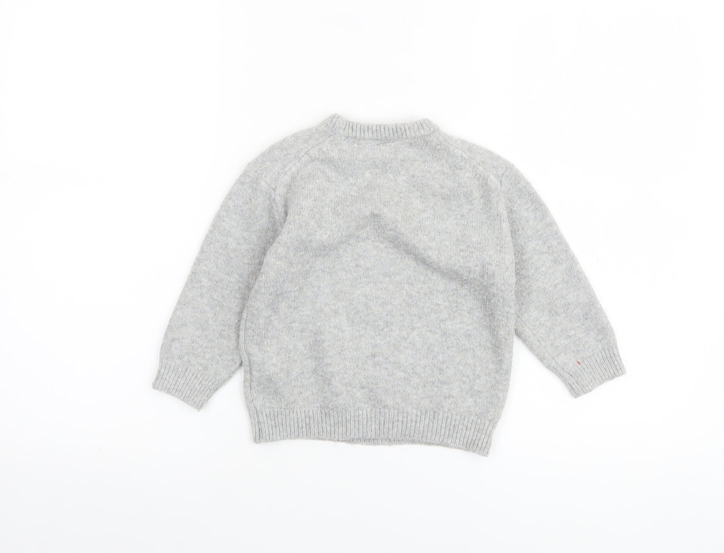 Zara Boys Grey Bear Knit Pullover Jumper 2 Years Real Skate Design