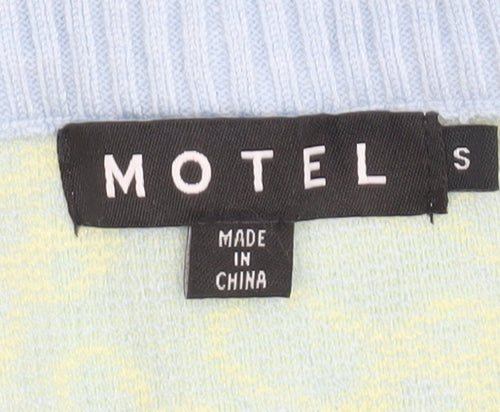 Motel Women Blue Knit V-Neck Sleeveless Vest Jumper Size S