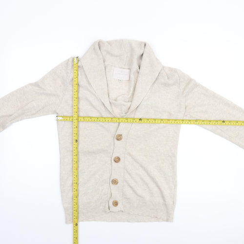River Island Men’s Beige Cotton Cardigan S Classic Knitwear