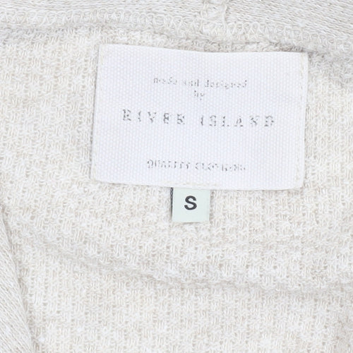 River Island Men’s Beige Cotton Cardigan S Classic Knitwear