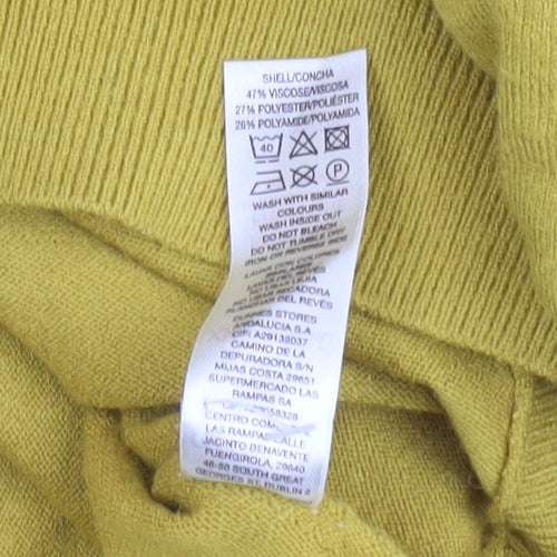 Gallery Womens Yellow 2XL Mock Neck Relaxed Fit Knit Jumper