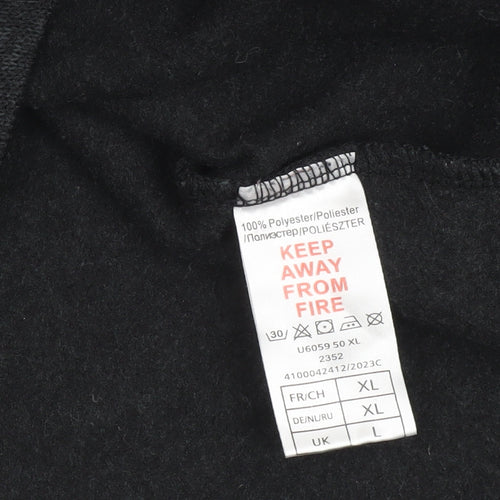 Atlas For Men L Grey 1/4 Zip Fleece Sweatshirt High Neck Regular Fit