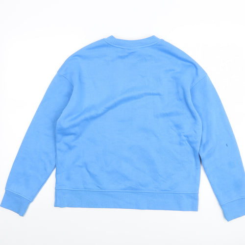 Disney Women Blue XS Pullover Sweatshirt Stitch Aloha Graphic