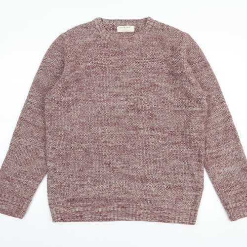 Primark Men's Red Knit Crew Neck Pullover Jumper Size L