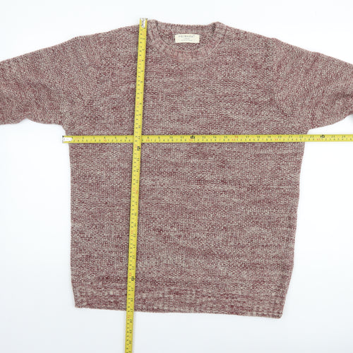 Primark Men's Red Knit Crew Neck Pullover Jumper Size L