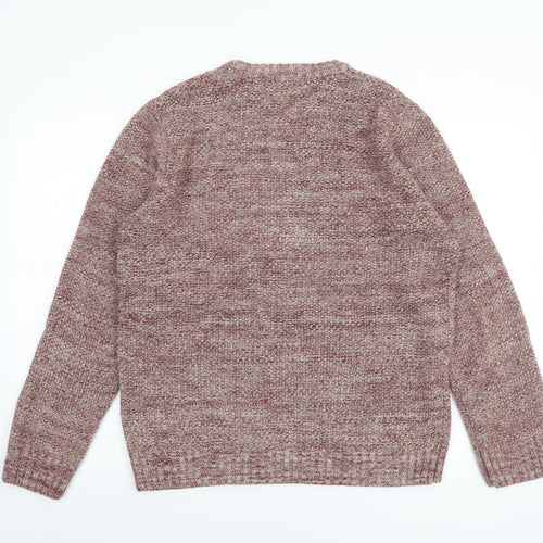 Primark Men's Red Knit Crew Neck Pullover Jumper Size L