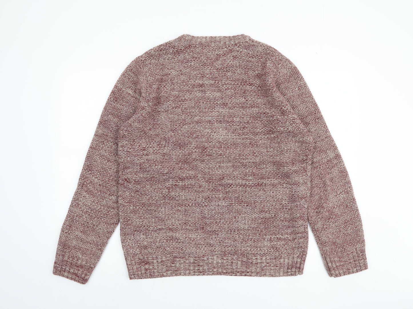 Primark Men's Red Knit Crew Neck Pullover Jumper Size L