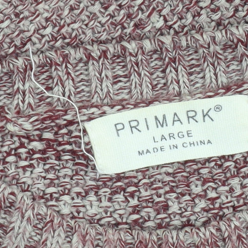 Primark Men's Red Knit Crew Neck Pullover Jumper Size L