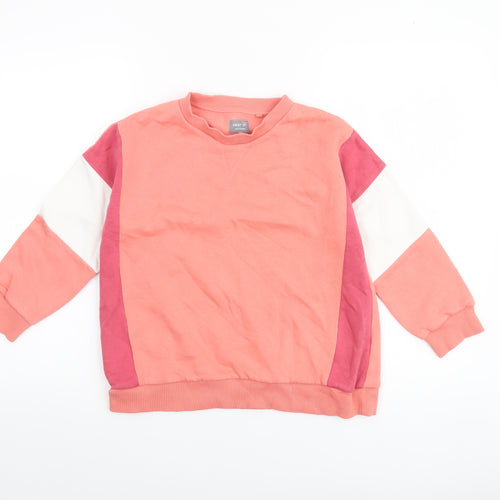 Next Girls Pink Colourblock Fleece Pullover Sweatshirt 9 Years