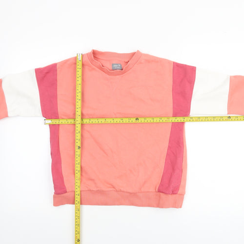 Next Girls Pink Colourblock Fleece Pullover Sweatshirt 9 Years
