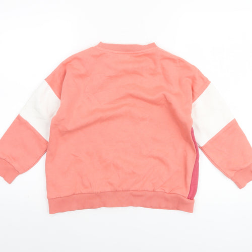 Next Girls Pink Colourblock Fleece Pullover Sweatshirt 9 Years