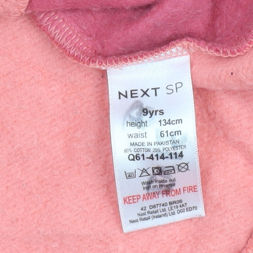 Next Girls Pink Colourblock Fleece Pullover Sweatshirt 9 Years