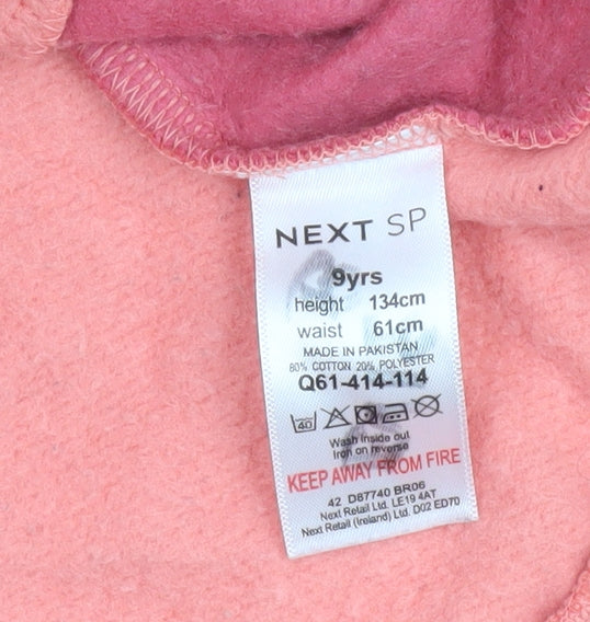 Next Girls Pink Colourblock Fleece Pullover Sweatshirt 9 Years